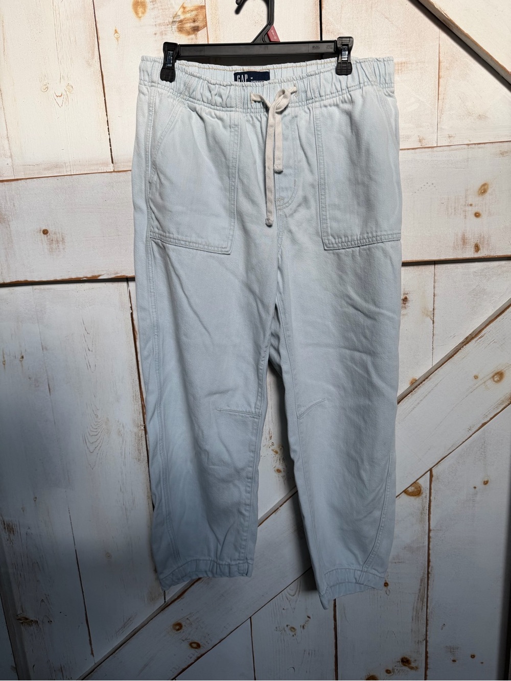 GAP Women's Light Blue Wide-Leg Drawstring Jeans
